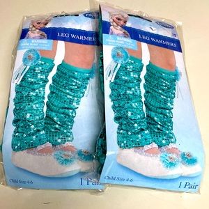 Two Pairs Disney Frozen Girls Sparkly Leggings